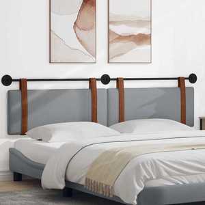 vidaXL Cap de pat suspendat Gri deschis 210 x 55 x 5 cm PU antic imagine