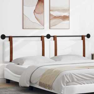 vidaXL Cap de pat suspendat Pe perete Alb 210 x 55 x 5 cm PU antic imagine