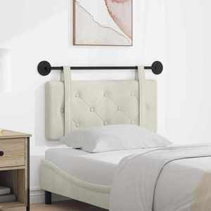 vidaXL Cap de pat suspendat Pe perete Crem 100 x 55 x 5 cm Catifea imagine