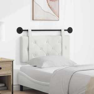 vidaXL Cap de pat suspendat Pe perete Alb 90 cm Piele artificială imagine