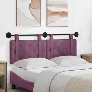 vidaXL Cap de pat suspendat Pe perete Violet 130 x 55 x 5 cm Catifea imagine