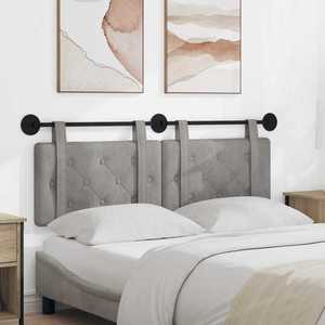vidaXL Cap de pat suspendat Gri deschis 150 x 55 x 5 cm Catifea imagine