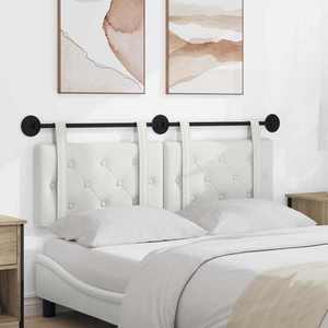 vidaXL Cap de pat suspendat Alb 150 x 55 x 5 cm Piele artificială imagine