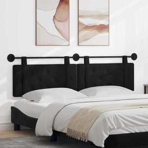 vidaXL Cap de pat suspendat Pe perete Negru 190 x 55 x 5 cm Catifea imagine