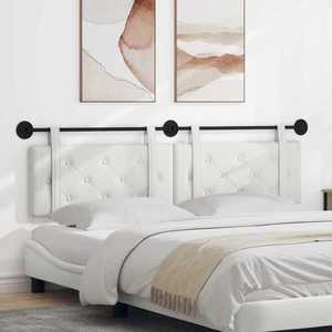 vidaXL Cap de pat suspendat Alb 190 x 55 x 5 cm Piele artificială imagine