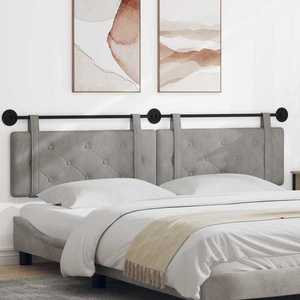 vidaXL Cap de pat suspendat Gri deschis 210 x 55 x 5 cm Catifea imagine