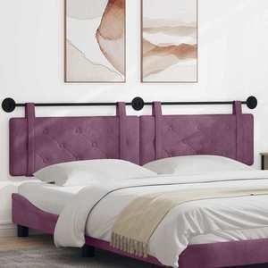 vidaXL Cap de pat suspendat Pe perete Violet 210 x 55 x 5 cm Catifea imagine