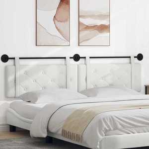 vidaXL Cap de pat suspendat Alb 210 x 55 x 5 cm Piele artificială imagine