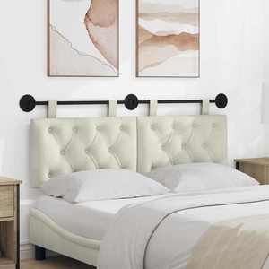 vidaXL Cap de pat suspendat Pe perete Crem 130 x 55 x 7 cm Catifea imagine