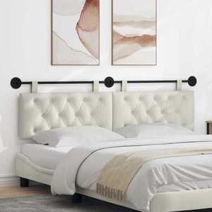 vidaXL Cap de pat suspendat Pe perete Crem 170 x 55 x 7 cm Catifea imagine