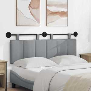 vidaXL Cap de pat suspendat Dungi Gri deschis 150 x 55 x 5 cm țesătură imagine