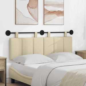 vidaXL Cap de pat suspendat Pe perete Crem 150 x 55 x 5 cm țesătură imagine