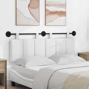 vidaXL Cap de pat suspendat Pe perete Alb 150 x 55 x 5 cm țesătură imagine