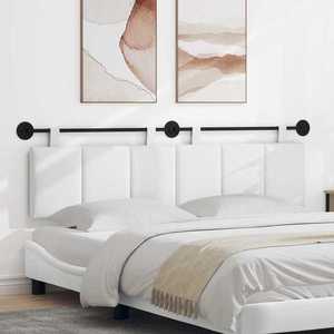 vidaXL Cap de pat suspendat Pe perete Alb 190 x 55 x 5 cm țesătură imagine