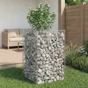vidaXL Pat ridicat din gabion Argintiu 50 x 50 x 80 cm Oțel Galvanizat imagine
