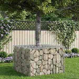 vidaXL Pat ridicat din gabion Argintiu 60 x 60 x 40 cm Oțel Galvanizat imagine