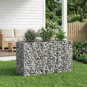 vidaXL Pat ridicat din gabion Argintiu 130 x 50 x 80 cm imagine