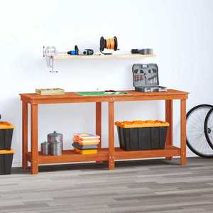 vidaXL Banc de lucru Maro Ceară 180 x 50 x 80 cm Lemn masiv de pin imagine