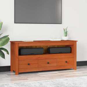 vidaXL Cabinet TV Maro Ceară 114 x 35 x 52 cm Lemn masiv de pin imagine