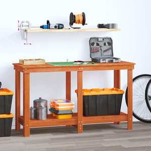 vidaXL Banc de lucru Maro Ceară 140 x 50 x 80 cm Lemn masiv de pin imagine