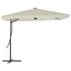 vidaXL Umbrelă soare de exterior, stâlp din oțel, nisipiu, 250x250 cm imagine
