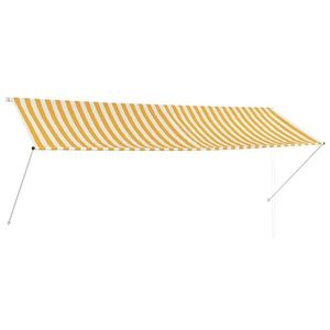 vidaXL Copertină retractabilă, galben și alb, 350 x 150 cm imagine