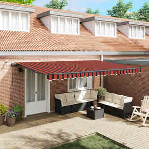 vidaXL Țesătură pentru copertină cu portocaliu și maro 500 × 350 cm imagine