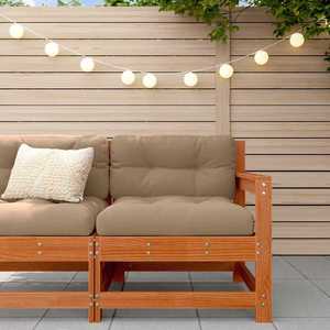 vidaXL Sofa de colț pentru grădină Lemn masiv de pin Maro Ceară imagine