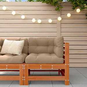vidaXL Sofa de colț pentru grădină Lemn masiv de pin Maro Ceară imagine
