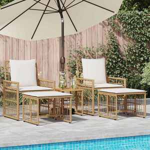 vidaXL Set de Mobilier pentru Exterior 5 pcs Alb Natural și Crem imagine