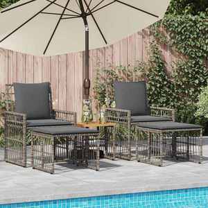 vidaXL Set de Mobilier pentru Exterior 5 pcs Negru și Gri închis imagine