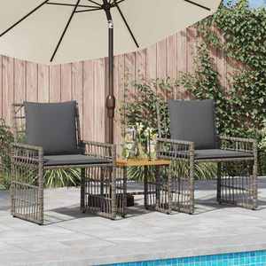 vidaXL Set de Mobilier pentru Exterior 3 pcs Negru și Gri închis imagine