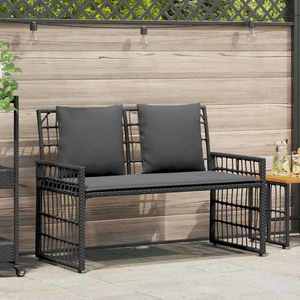 vidaXL Bancă de exterior Simplu Negru și Gri închis 116 x 55 x 82 cm imagine