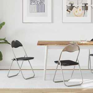 vidaXL Scaun pliant 2 pcs Negru și Gri 48 x 43, 5 x 81 cm imagine