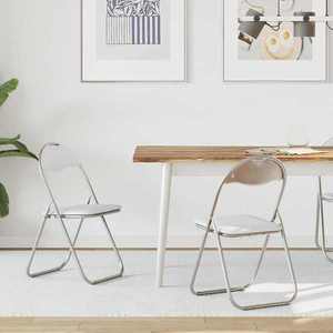 vidaXL Scaun pliant 2 pcs Alb și gri 48 x 43, 5 x 81 cm imagine