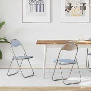 vidaXL Scaun pliant 2 pcs Gri 48 x 43, 5 x 81 cm Piele artificială imagine