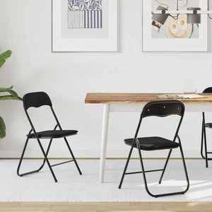 vidaXL Scaun pliant 2 pcs Negru 48 x 44 x 78 cm Catifea imagine