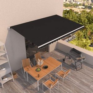 vidaXL Copertină retractabilă manual, antracit, 500x350 cm imagine