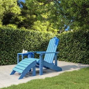 vidaXL Scaun grădină Adirondack, suport picioare, albastru aqua, HDPE imagine