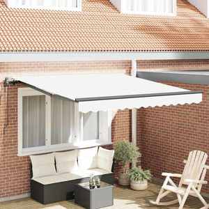 vidaXL Cortina Retractabilă Alb 300 x 250 cm Țesătură și Aluminiu imagine