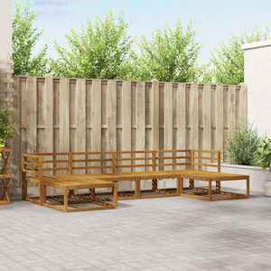 vidaXL Set de canapele de exterior 6 pcs natural Lemn Solid de Acacia imagine