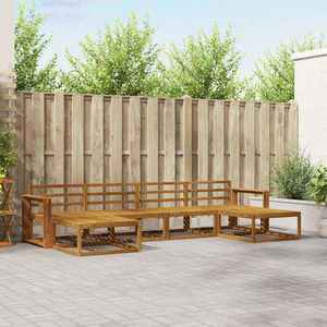 vidaXL Set de canapele de exterior 6 pcs natural Lemn Solid de Acacia imagine