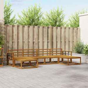 vidaXL Set de canapele de exterior 6 pcs natural Lemn Solid de Acacia imagine