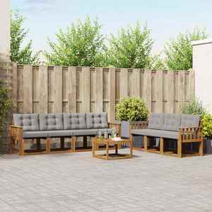 vidaXL Set de canapele de exterior 8 pcs Gri natural și deschis imagine