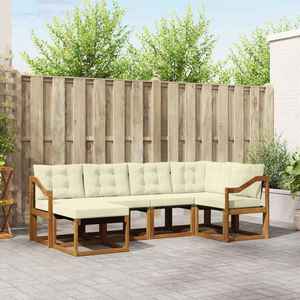 vidaXL Set de canapele de exterior cu pernă 6 pcs Natural și Crem imagine
