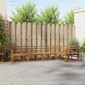 vidaXL Set de canapele de exterior 5 pcs natural Lemn Solid de Acacia imagine
