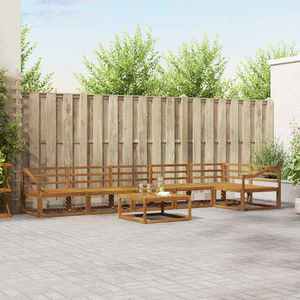 vidaXL Set de canapele de exterior 7 pcs natural Lemn Solid de Acacia imagine