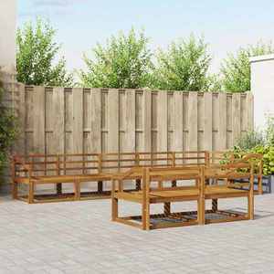 vidaXL Set de canapele de exterior 8 pcs natural Lemn Solid de Acacia imagine