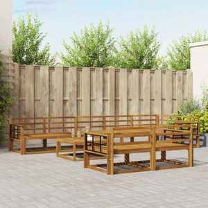 vidaXL Set de canapele de exterior 9 pcs natural Lemn Solid de Acacia imagine