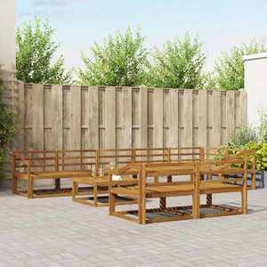vidaXL Set de canapele de exterior 9 pcs natural Lemn Solid de Acacia imagine